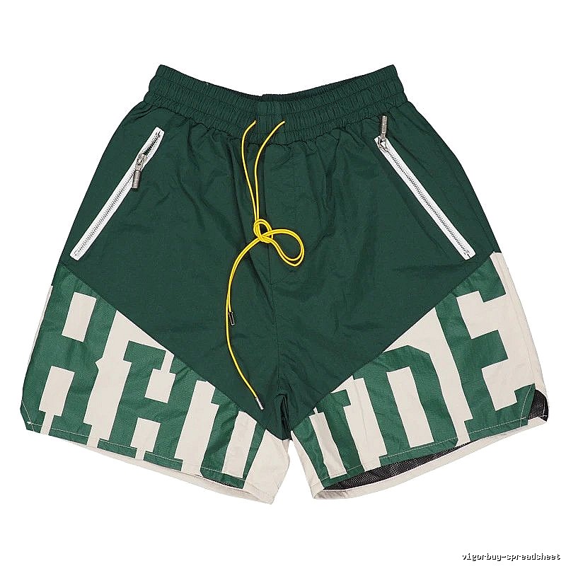 RHUDE sporty green shorts