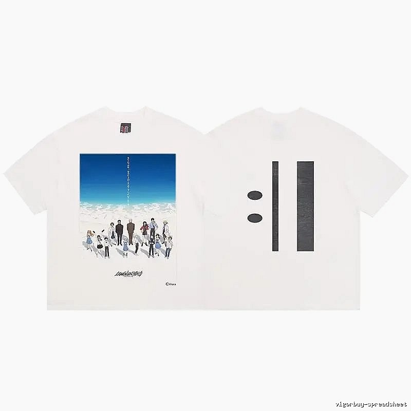 SAINT EVA Co-branded Anime-style White Short-sleeved T-shirt