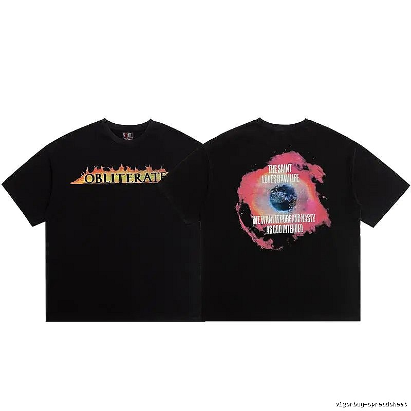 SAINT Eye Print Street Style Black T-Shirt