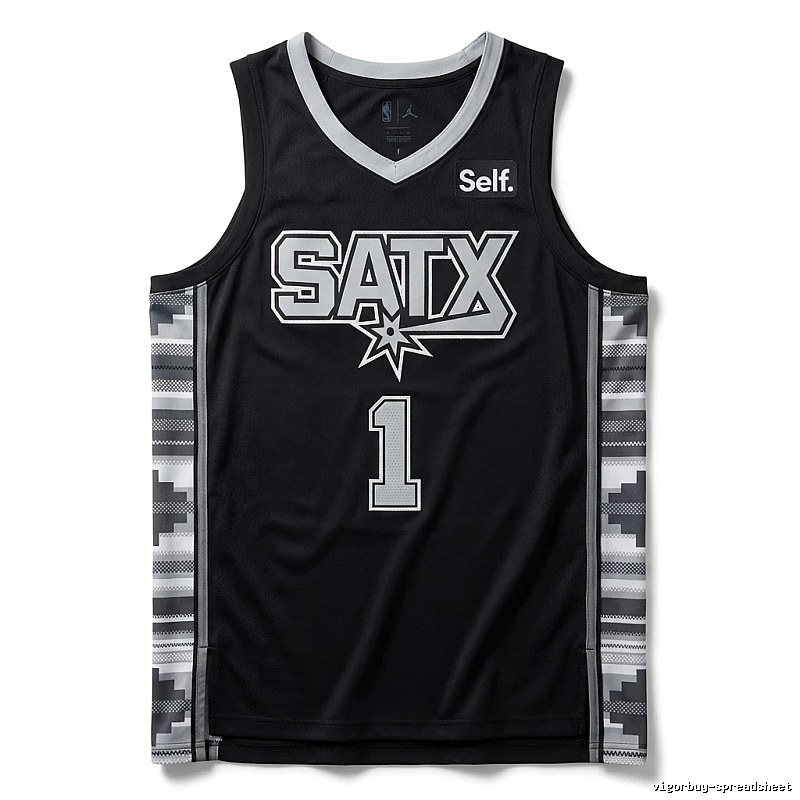 Self. Spurs Wind Black Jersey