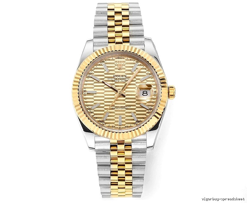 Silver And Gold Two-Tone Datejust Watch by Rolex - Outdoor Edit