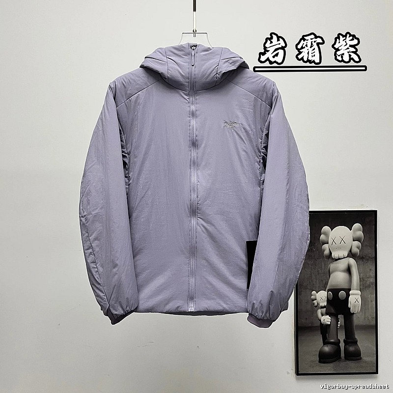Soft Neutral Hood And Easy Zip Construction Arc'teryx Light Shell Jacket in Lavender Gray