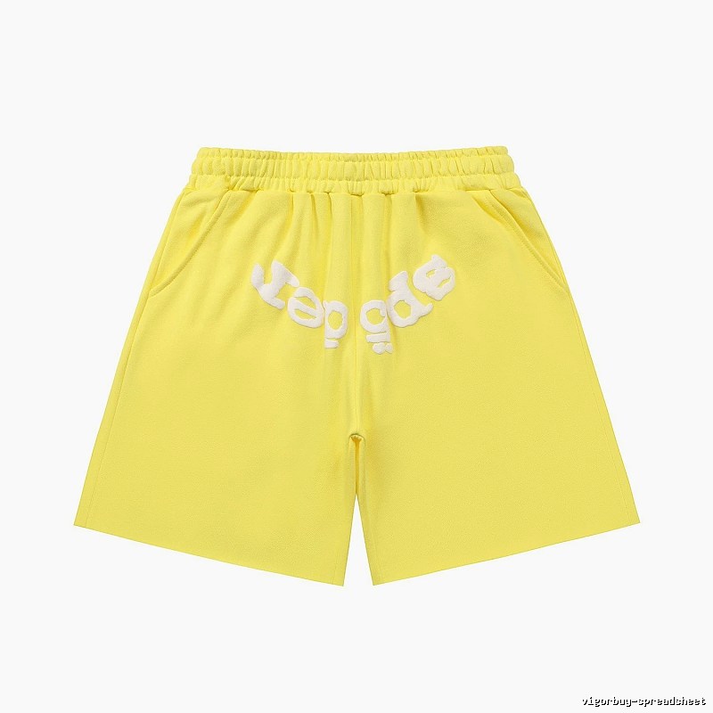 Sp5der casual style yellow shorts
