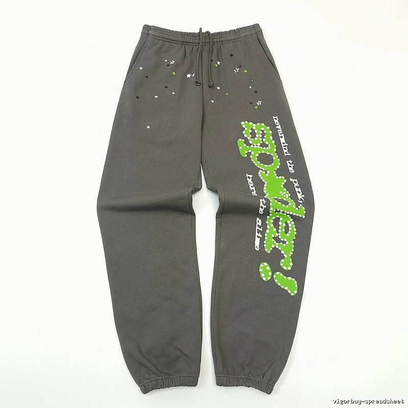 Sp5der Graphic Sweatpants - neon logo print and relaxed cuffed legs for streetwear