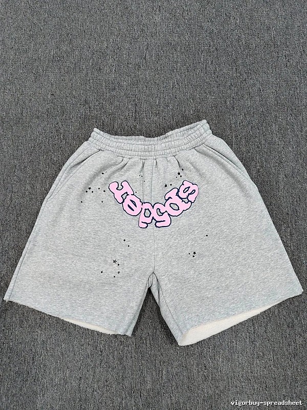 Sp5der Printed Street Style Grey Shorts