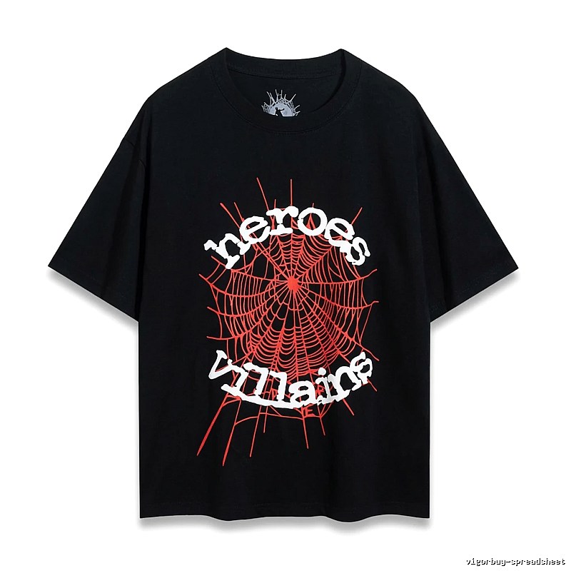 Sp5der Spider Web Style Black T-shirt
