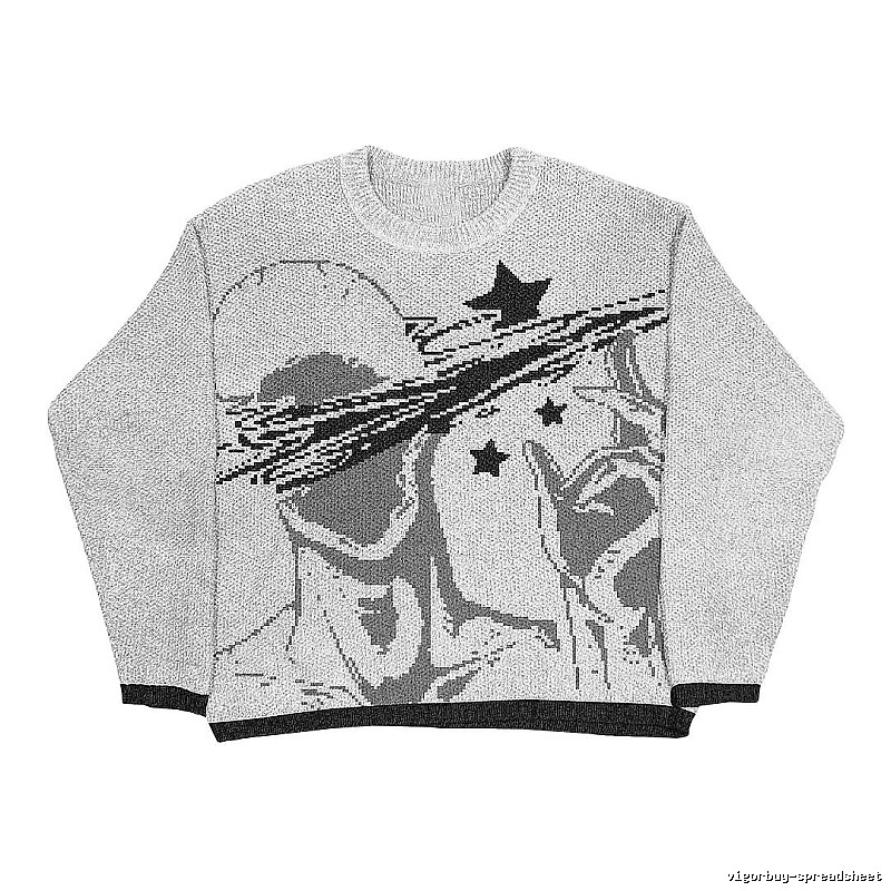 Sport Anime graphic sweater Black Knit Top for Collection Drops
