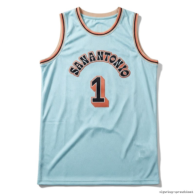 Spurs Wembanyama light blue jersey
