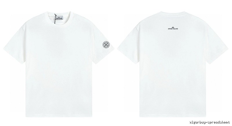 Stone Island Badge Minimalist Style White Short-sleeve T-shirt