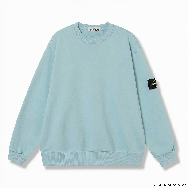 Stone Island Basic Style Casual Light Blue Sweatshirt