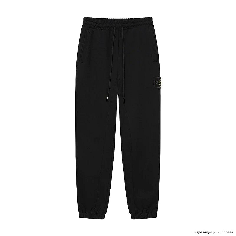Stone Island Classic Functional Style Black Cuffed Sweatpants