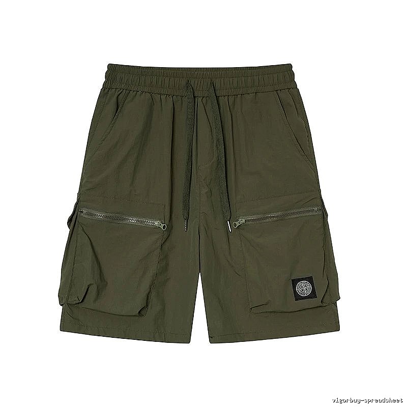 Stone Island Classic Technical Workwear Style Army Green Shorts