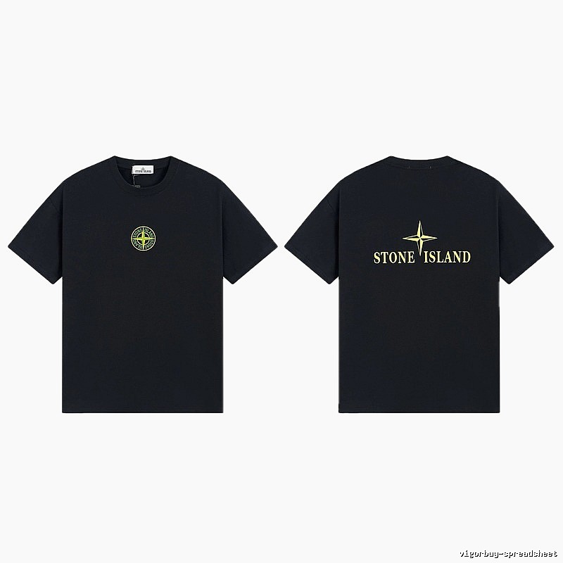 Stone Island Compass Series Streetwear Black Short Sleeve T-Shirt