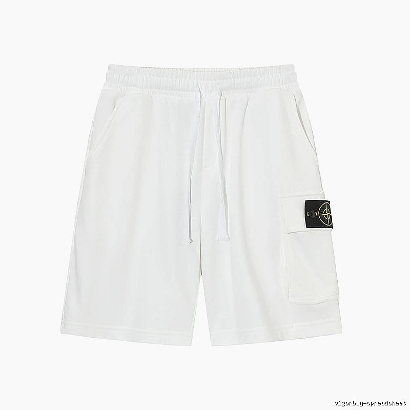 Stone Island Compass Series Workwear Style White Shorts