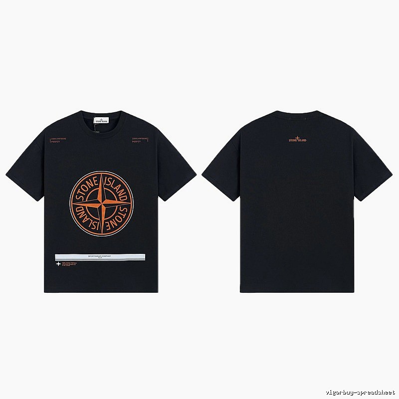 Stone Island Compass Techwear Style Black Short Sleeve T-Shirt