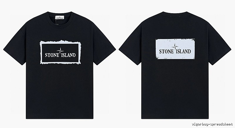 Stone Island Printed Street Style Black T-Shirt