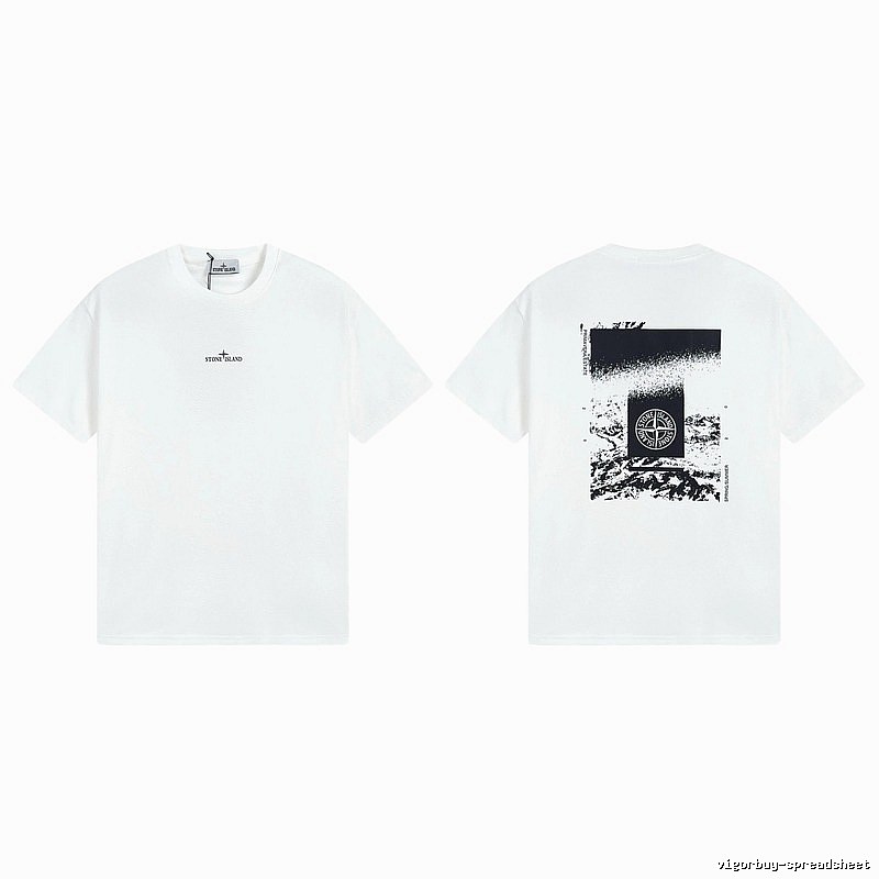 Stone Island Spring Summer Printed Street Style White T-Shirt