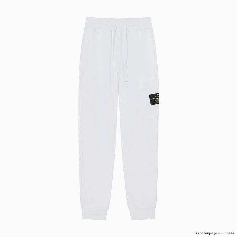 StoneIsland Badge Workwear Style White Sweatpants