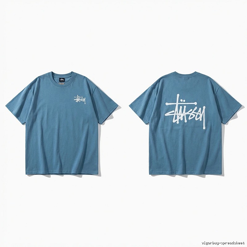 Stussy basic simple style blue T-shirt