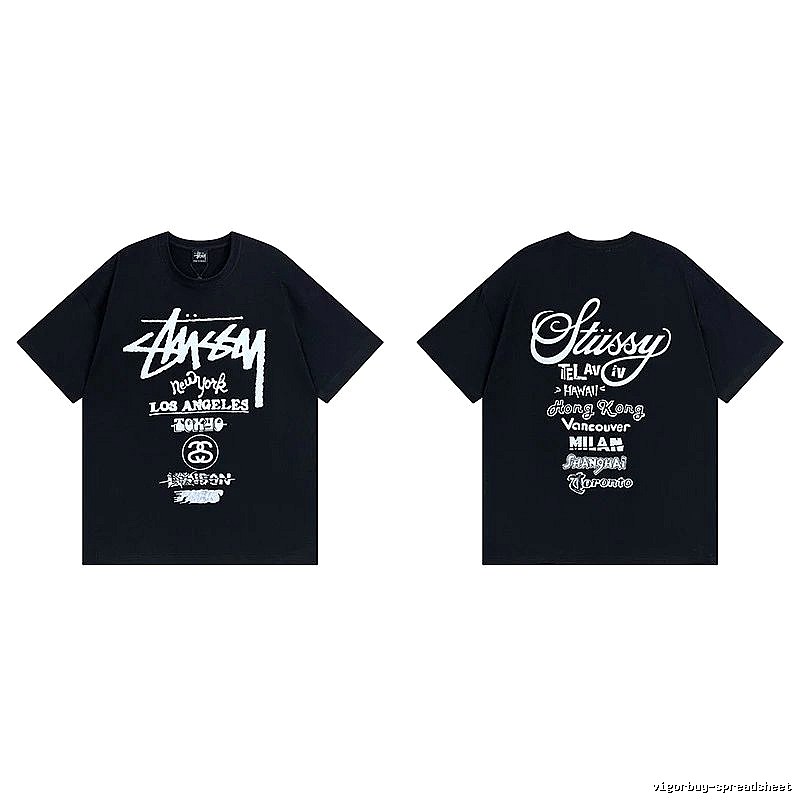 Stussy Black Spider Graphic T-Shirt Bold Graphic Logo