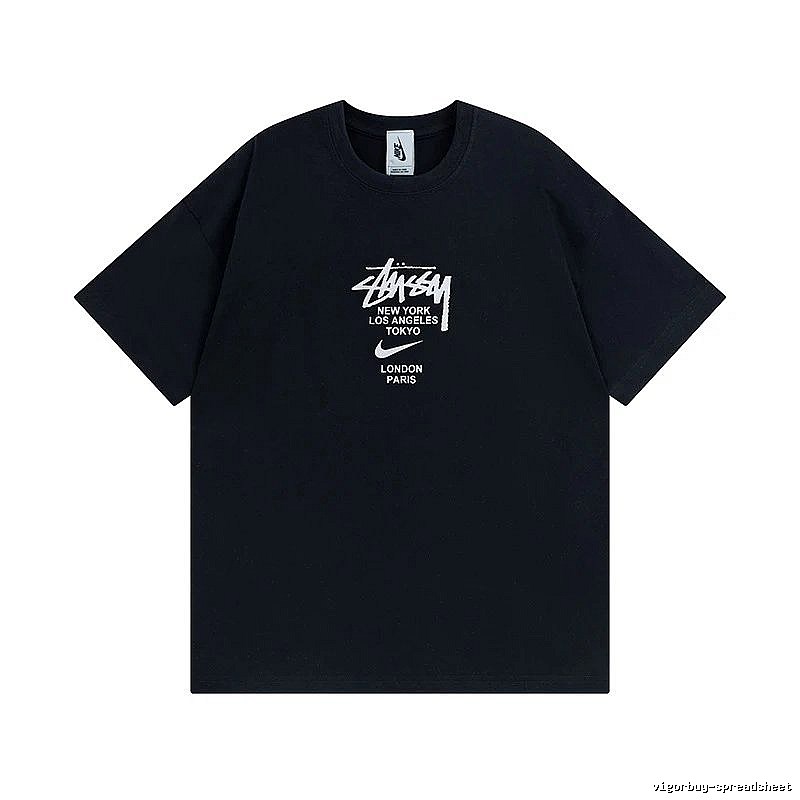 Stussy Black Spider Graphic T-Shirt Downtown Style Logo