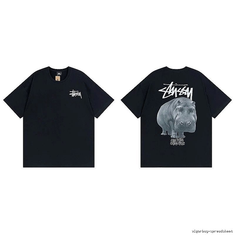Stussy Black Spider Graphic T-Shirt Match Day Logo