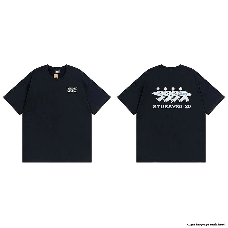 Stussy Black Spider Graphic T-Shirt Modern Fit Logo