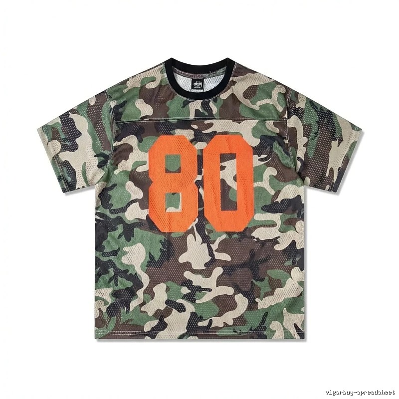 Stussy camouflage-style short-sleeve with the number 80