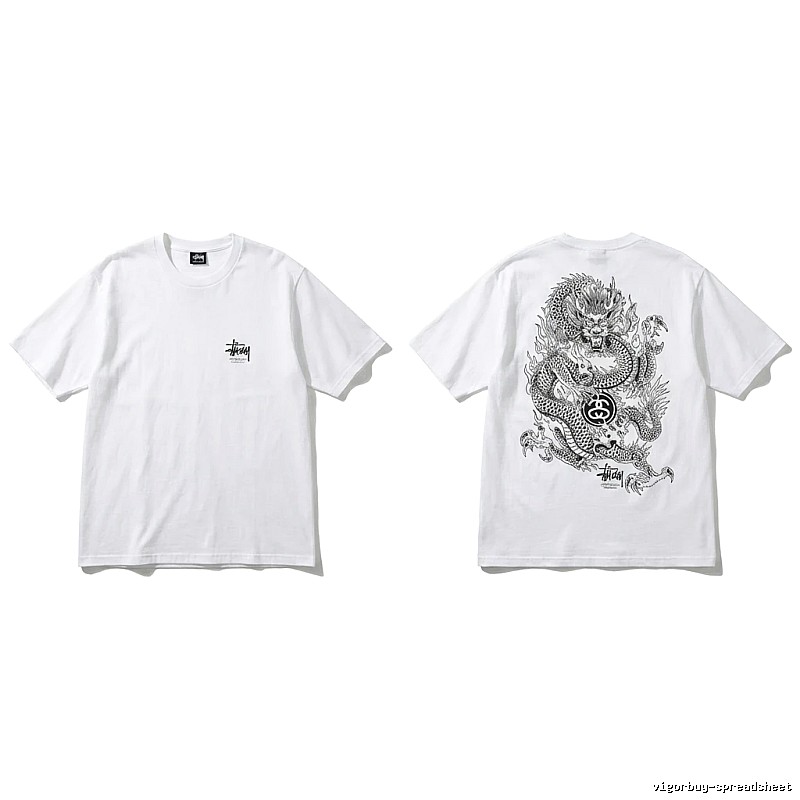 Stussy Chinese-style white T-shirt