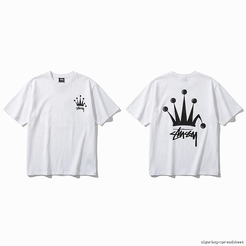 Stussy Crown Trendy Brand White T-shirt