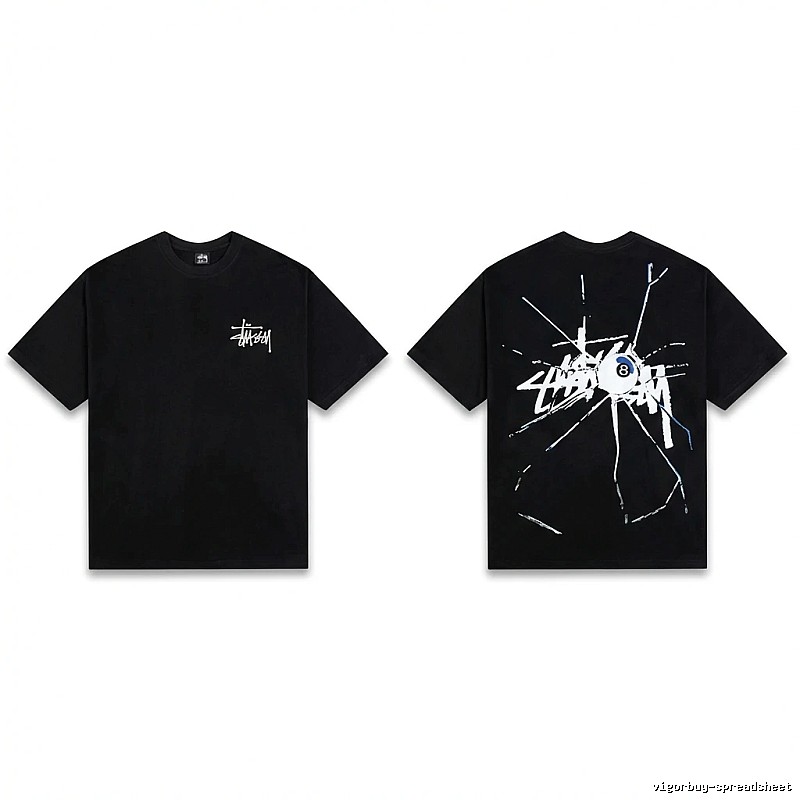 Stussy dark ripped style short-sleeve shirt