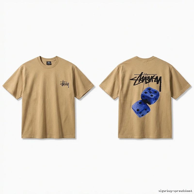Stussy Dice Print Khaki Short-sleeve