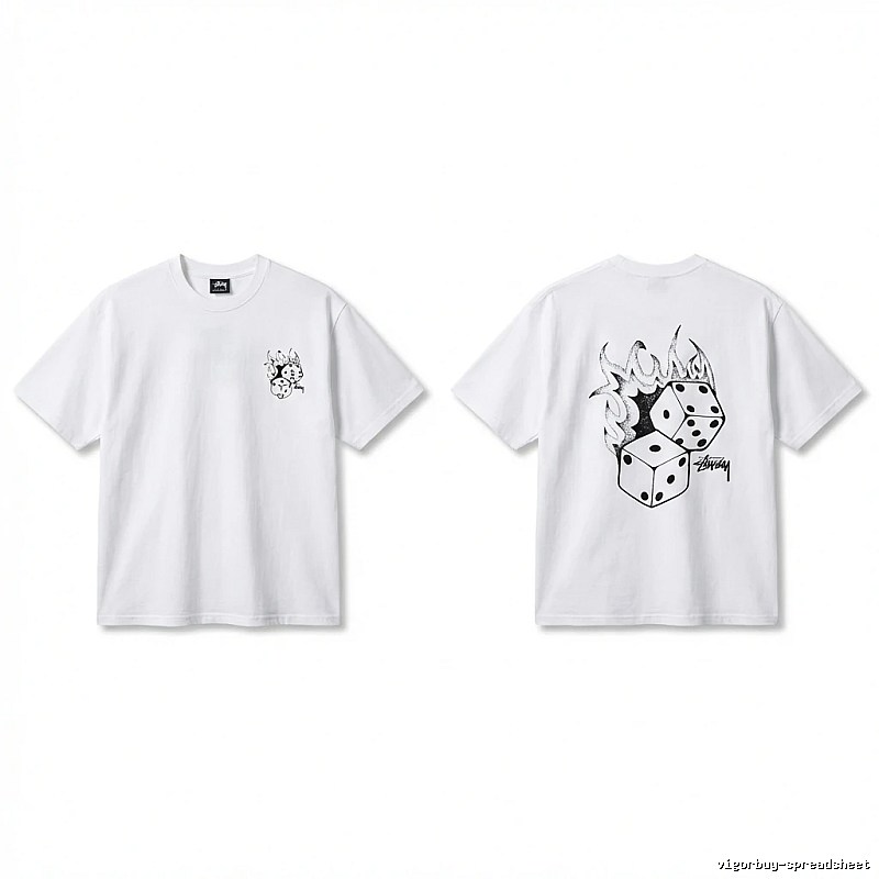Stussy Dice Print Style White T-shirt