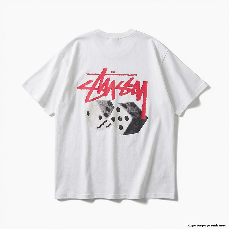 Stussy Dice Print Trendy Brand White T-shirt