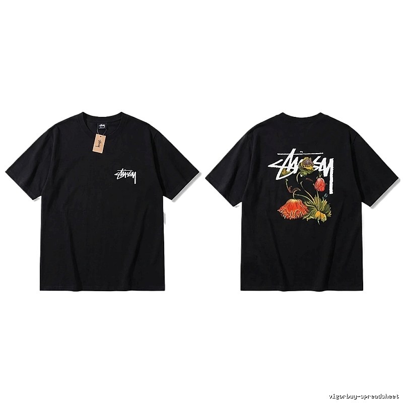 Stussy Floral Style Black T-shirt