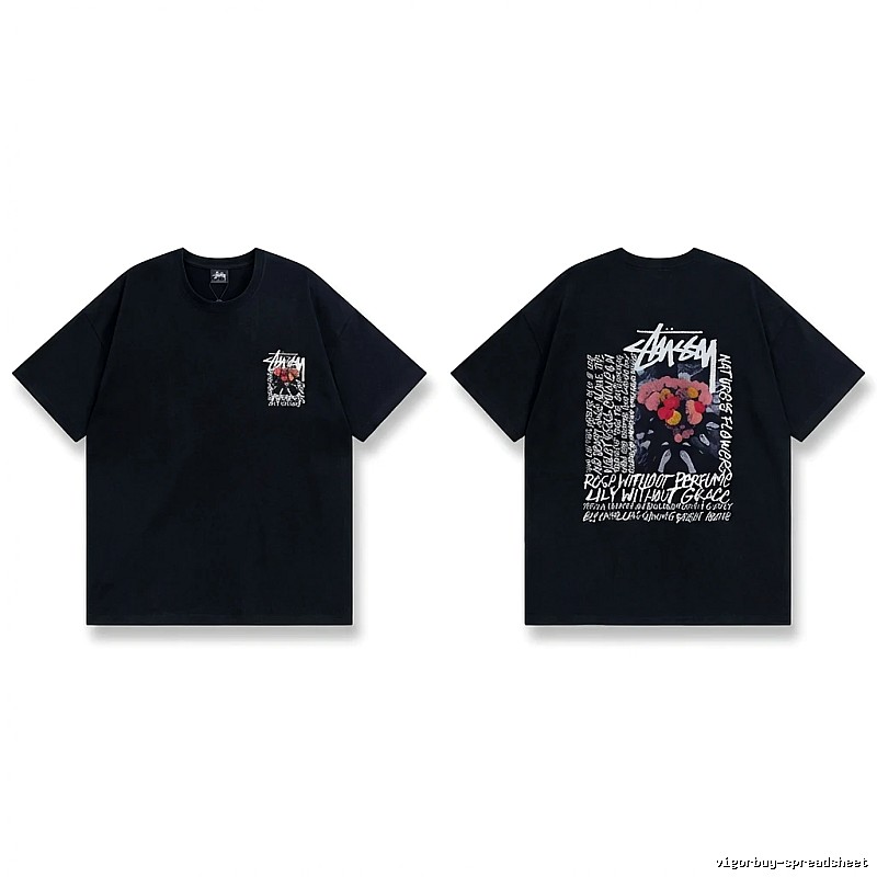 Stussy Floral Style Black T-shirt