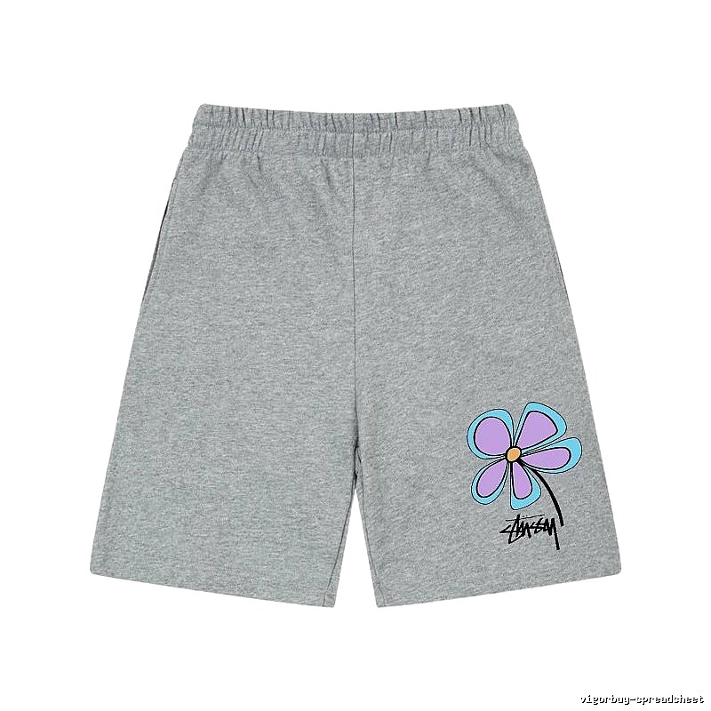 Stussy floral-style gray shorts