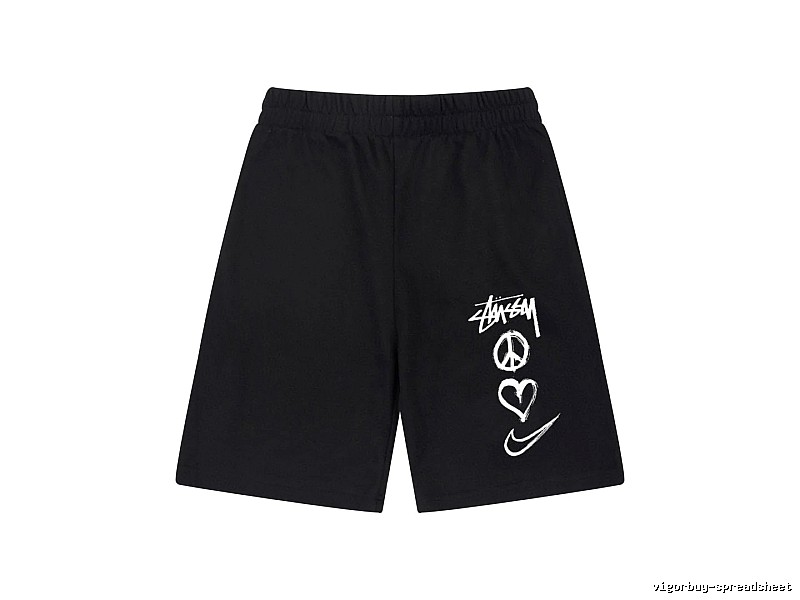 Stussy graffiti-style black shorts