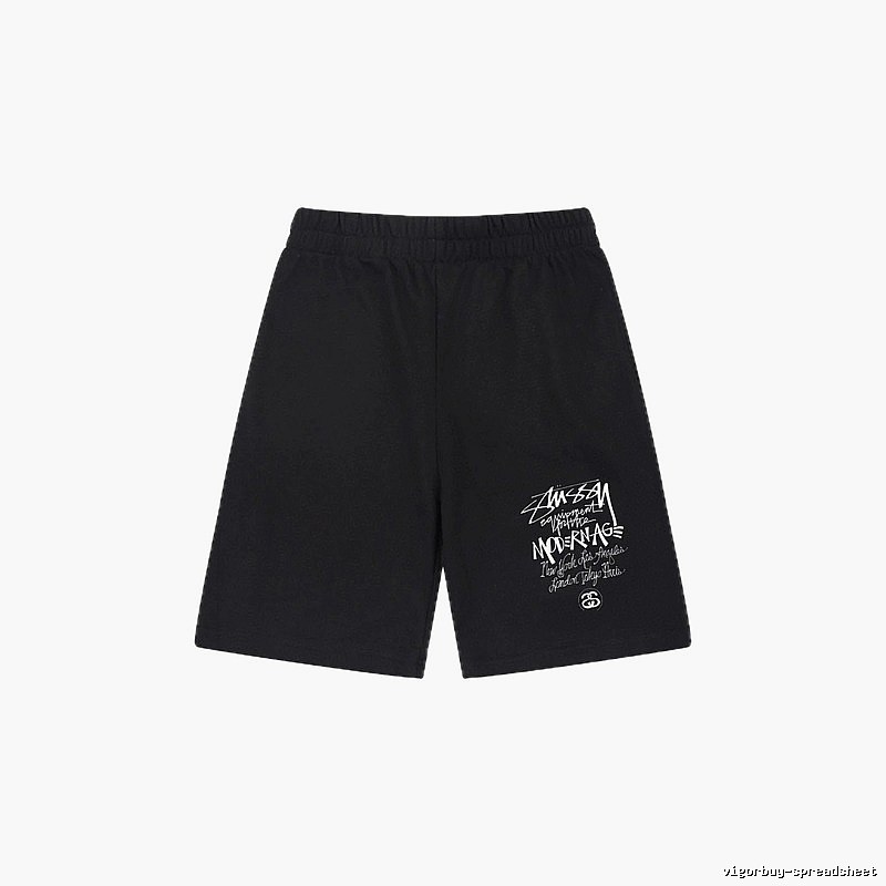 Stussy graffiti-style black shorts