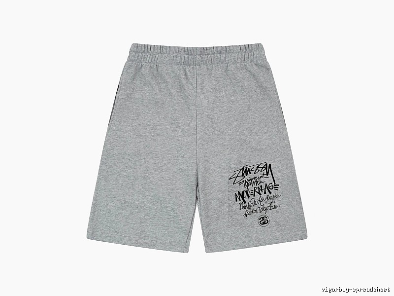 Stussy graffiti-style grey shorts