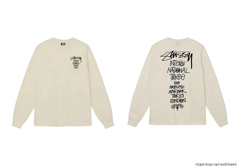 Stussy graffiti-style off-white long-sleeve