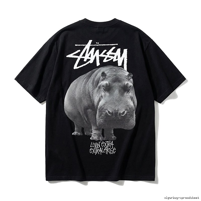 Stussy Hippo Print Black T-shirt