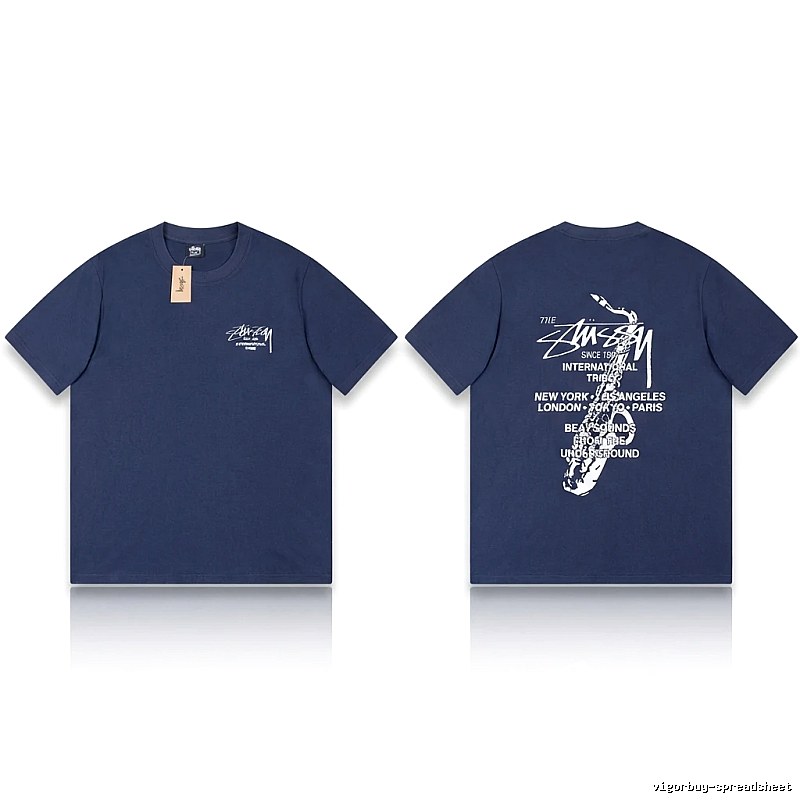 Stussy International Tribal Style Navy Blue T-shirt