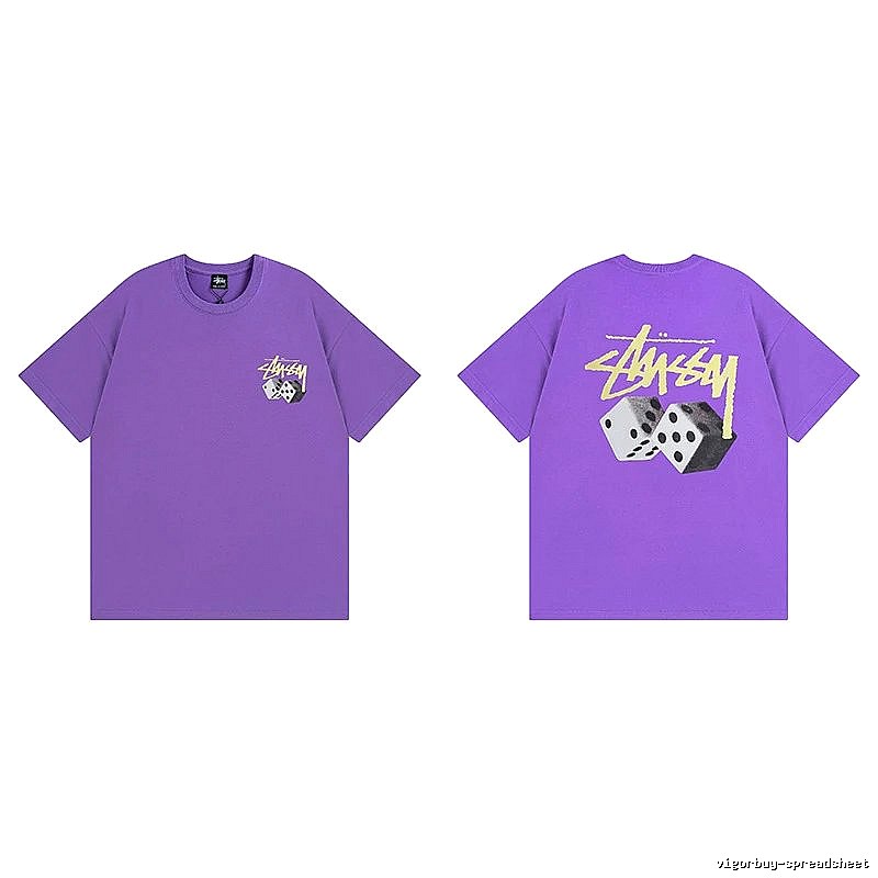 Stussy Purple Spider Graphic T-Shirt Campus Look Logo