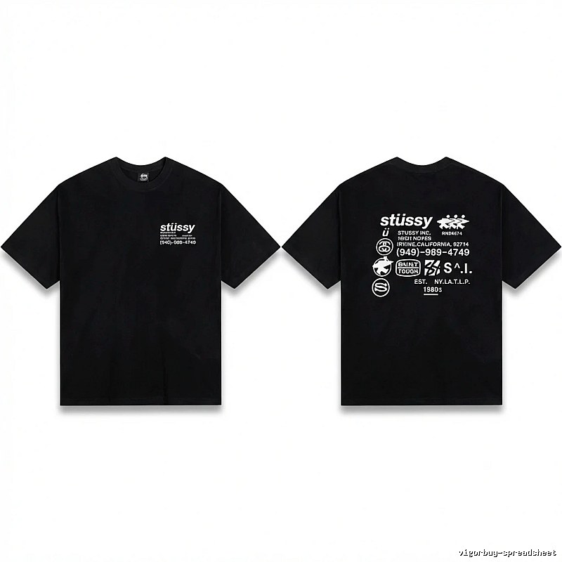 Stussy retro-style black T-shirt