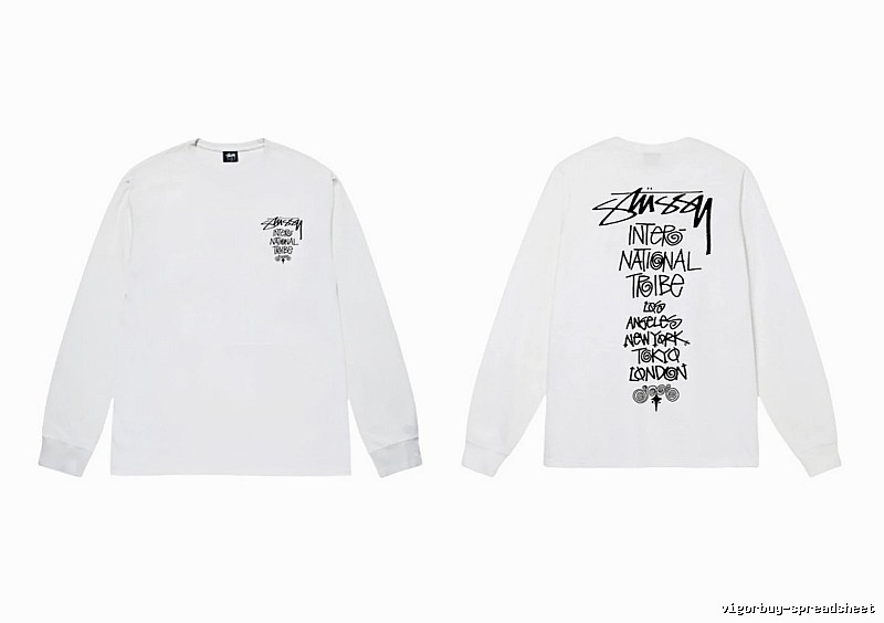 Stussy retro-style white long-sleeved shirt