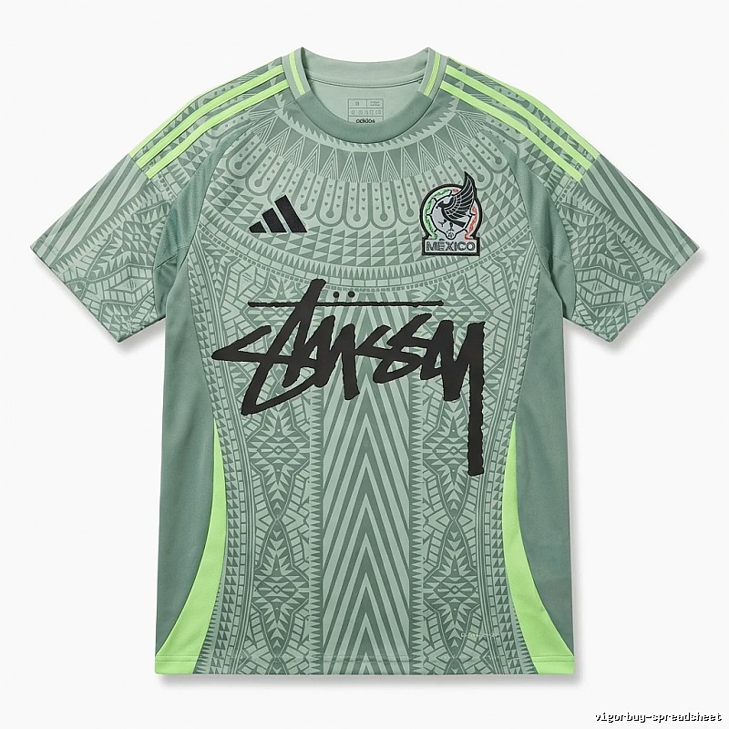 Stussy sporty gray-green short-sleeve