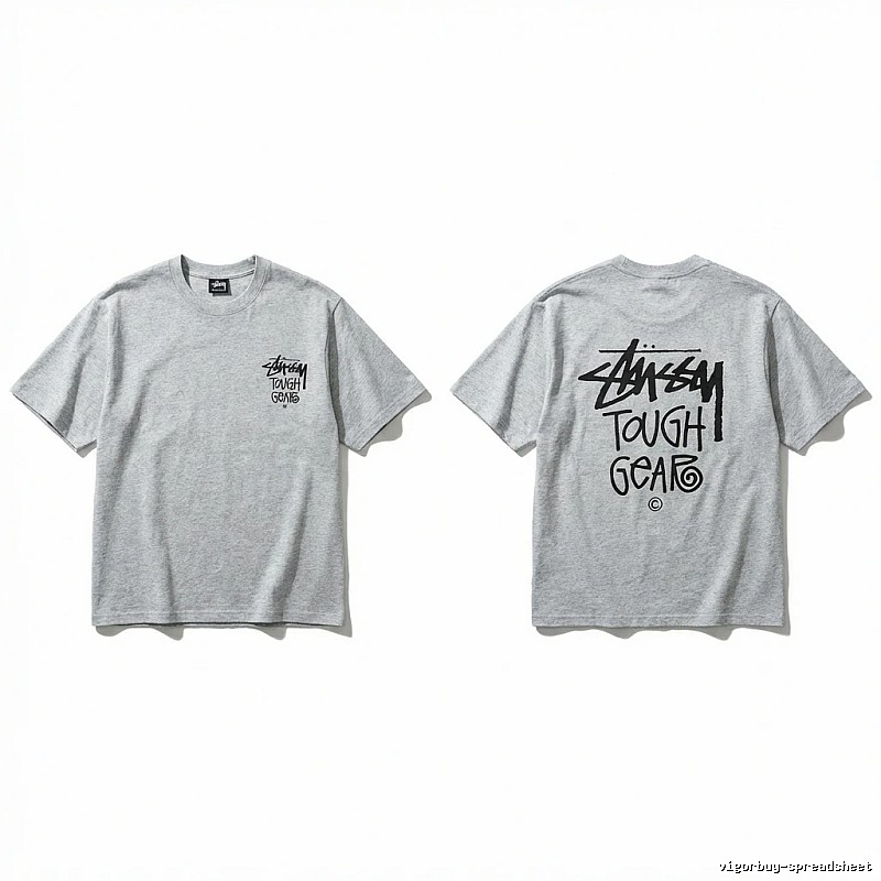 Stussy Tough Gear series grey T-shirt