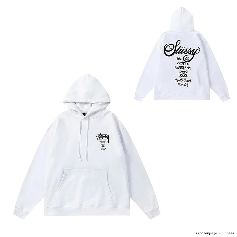 Stussy trendy and cool style white hoodie