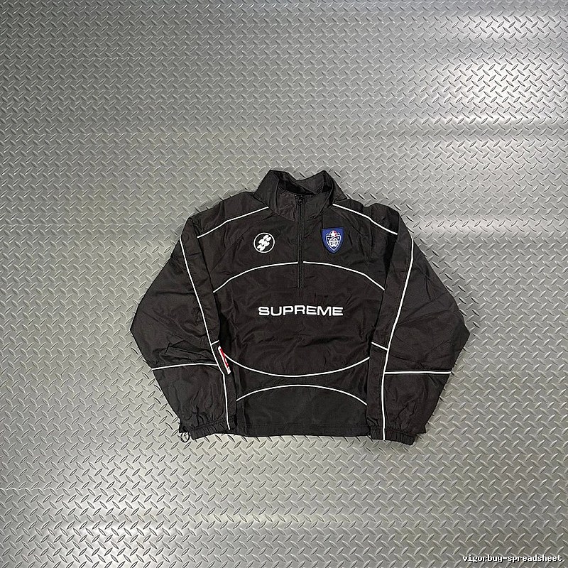 Supreme Black Piped Half-Zip Track Jacket